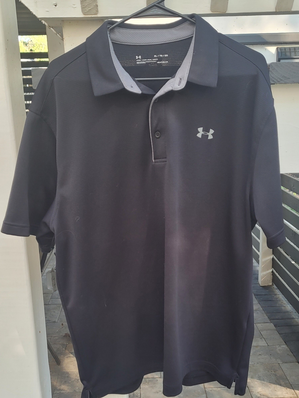 Under Armour Black Polo with Gray Accent
